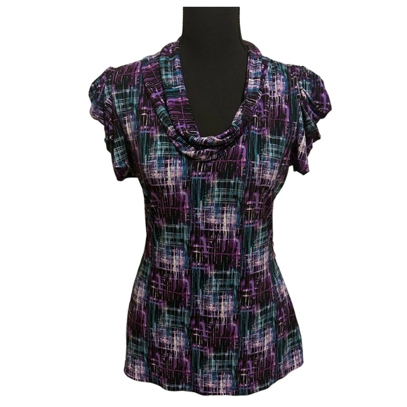 IZ Byer California Cowl Neck Gathered Blouse - Size Small - Picture 2 of 6